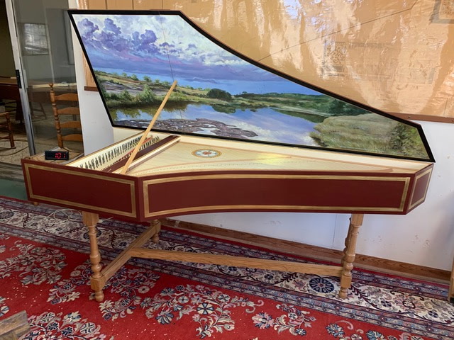 Harpsichord lid painting detail